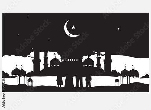 Mubarak Silhouette Simple Design Art