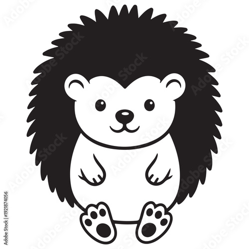 Adorable Cartoon Hedgehog Illustration with Spiky Fur