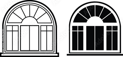 Arched Window Frame Design Semi Circle Architecture Element for Buildings