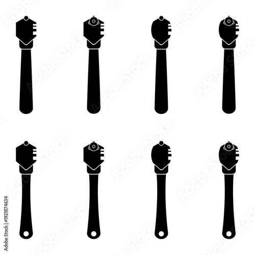 Glasschneider Icon Sammlung, Glaser, Glasschneider, Handwerker, Logo, Icon