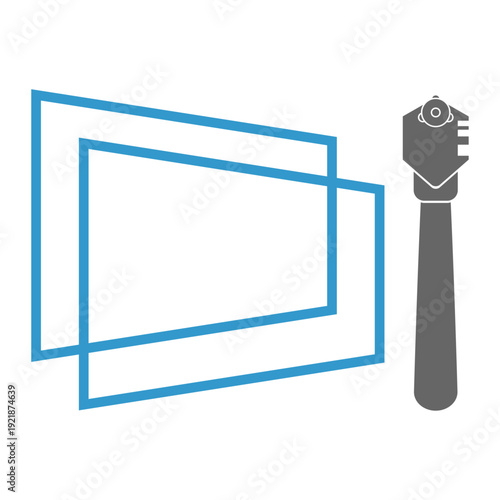 Fenster, Glas und Glasschneider, Glaser, Glasschneider, Handwerker, Logo, Icon