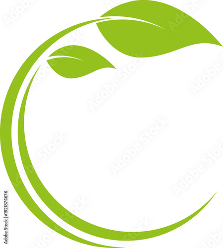 Zwei Blätter, Pflanzen, Kreise, Heilpraktiker und Natur Logo, Icon