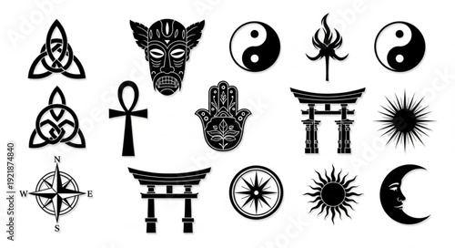 Collection of Mystical Symbols and Icons.