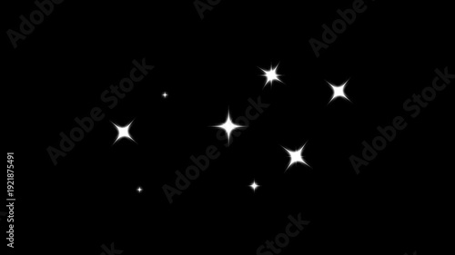 Wallpaper Mural Twinkle sparkling stars shine animation, glitter sparkle star blinking light effect, shiny glowing stars animation on black screen background, flat vector twinkle stars blast effect. 4K Torontodigital.ca