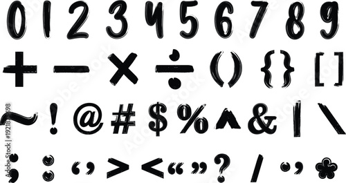 A collection of various typographic symbols and characters