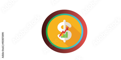 colorful dollar symbol coin icon with circular gradient financial concept