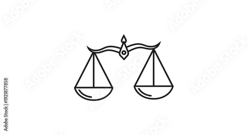 Scales Icon Emphasizing Balance, Fairness, and Justice in Minimalist Illustration Style