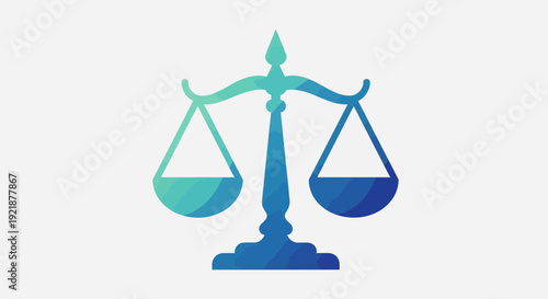 Scales Of Justice Icon in Modern Blue Tones Representing Law and Legal Matters