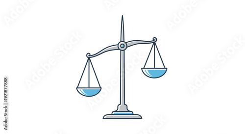 Scales Of Justice Illustration Depicting Concepts Like Law, Fairness, and Judgement
