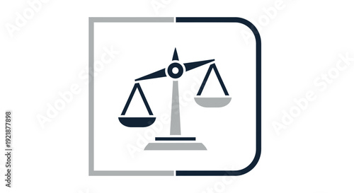 Scales Icon Representing Justice And Fairness, Legal Graphic Emblem Illustration