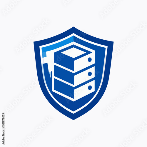 Secure Server Data Protection For Computing And Network Solutions Design Illustration