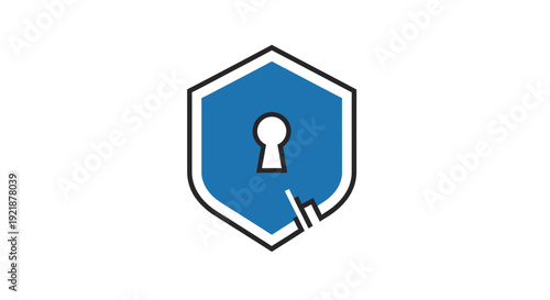 Secure Shield With Keyhole Icon: Protection, Security, Privacy, and Data Lock Symbol