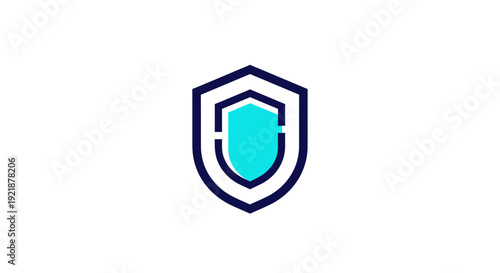 Shield Icon Design On White Background, Protecting and Ensuring Digital Security