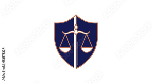 Shield Icon Featuring Scales of Justice: A Symbol of Law, Protection, and Ethics