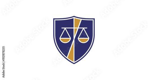 Shield Icon Featuring Scales of Justice: A Symbol of Law, Fairness, And Equality