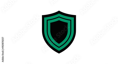 Shield Icon In Green And Black Symbolizing Security, Protection, And Defiance