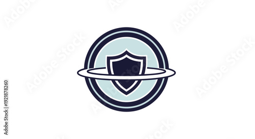 Shield Icon In Blue, Futuristic Design Element For Security, Branding, And Protection