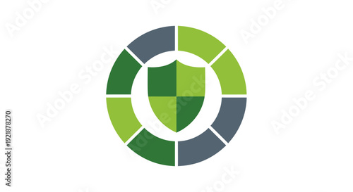 Shield Icon Inside Circle Illustrates Protection and Security, Digital Design Concept