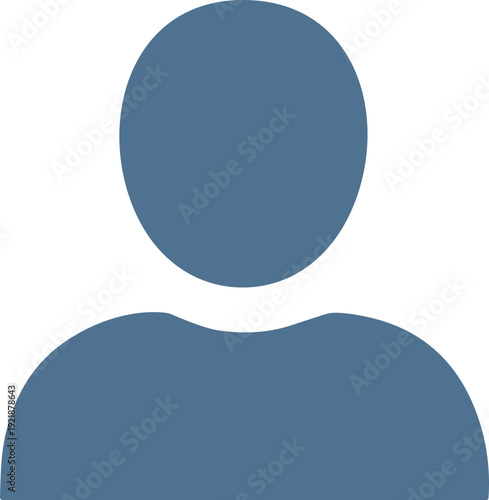 Blue Silhouette of a Persons Upper Body.