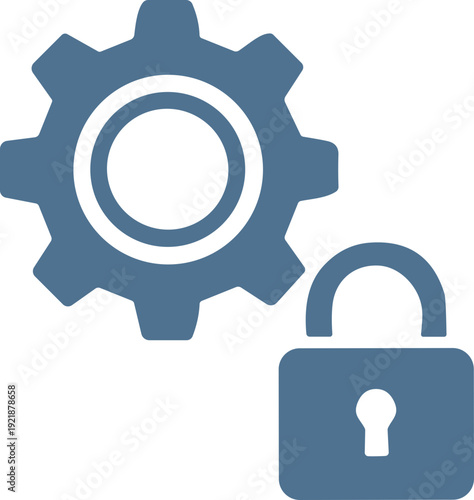 Gear and Open Lock Security Concept.