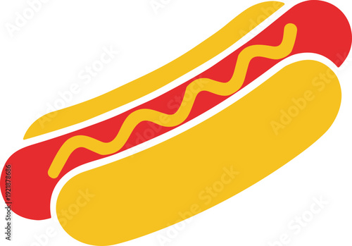 Hot Dog with Ketchup and Mustard Topping.