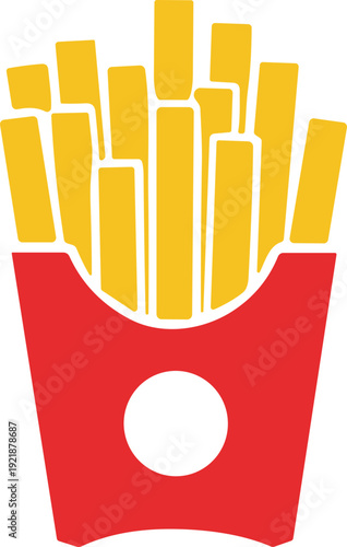 Illustration of French Fries in Container.