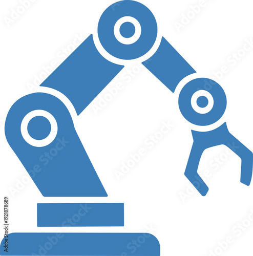 Industrial Robot Arm Machinery Equipment Illustration.