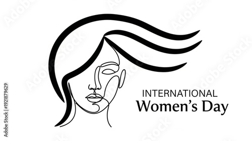 International Womens Day graphic with female face outline.