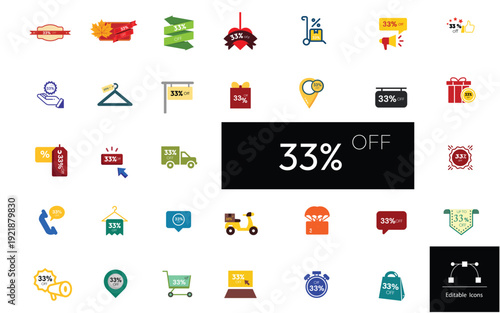 33 percent off sale badge collection