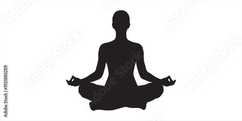 Yoga poses silhouette set, woman practicing meditation and stretching exercises, tree pose and cobra pose, black vector illustration isolated on white background