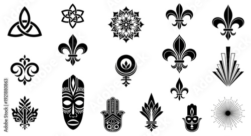 Collection of Diverse Symbols and Icons.