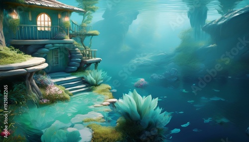 Obraz na płótnie serene teal haven