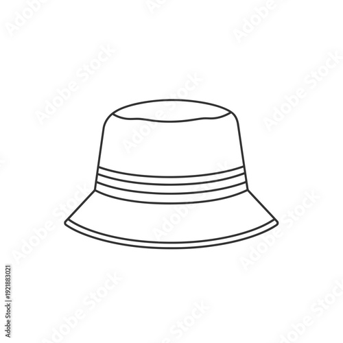 Simple outline drawing of a bucket hat