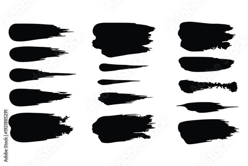 Collection of black brush strokes on white background