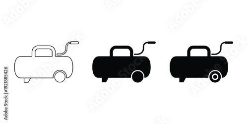 Air compressor icon set vector illustration with white background