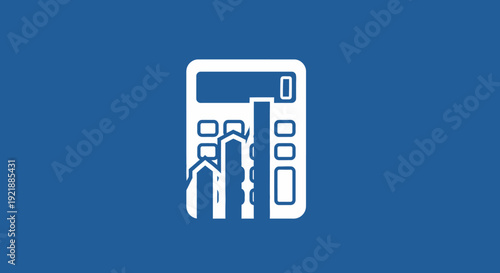 Calculator Icon with Graph and Data.