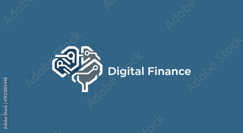 Digital Finance Logo Design Concept.