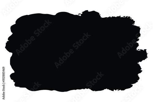 Black ink stain on white background