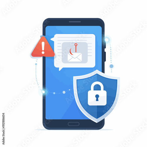 Digital Threat Protection Smartphone Phishing Scam Alert with Robust Cybersecurity Shield
