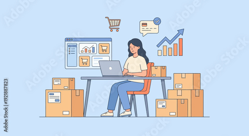 Efficiently managing online e-commerce business operations, order fulfillment, and digital sales growth