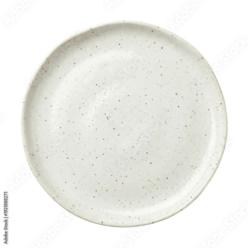 Obraz na plátně Minimalist white ceramic plate with speckled detail