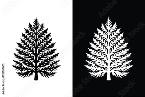 Larch vector icon graphic isolated sketch illustration on white background.