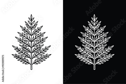 Larch vector icon graphic isolated sketch illustration on white background.
