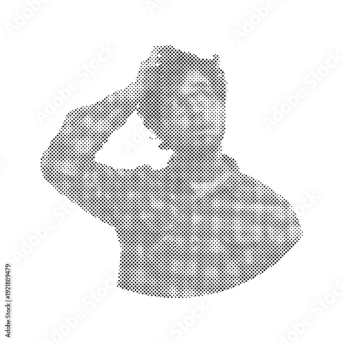 Man With Hand On Head, Pondering With Halftone Effect