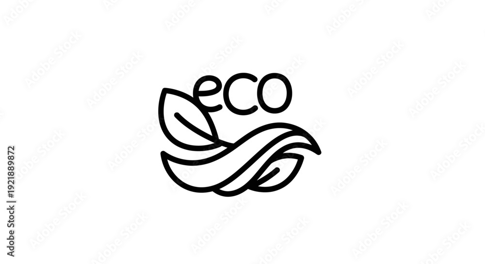 Obraz premium Simple eco friendly logo design with leaves.