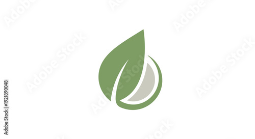 Simple green leaf logo design element.