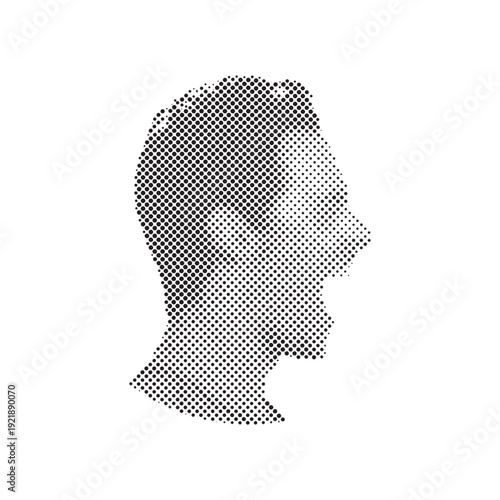 Man Screaming From The Side With Halftone Dots