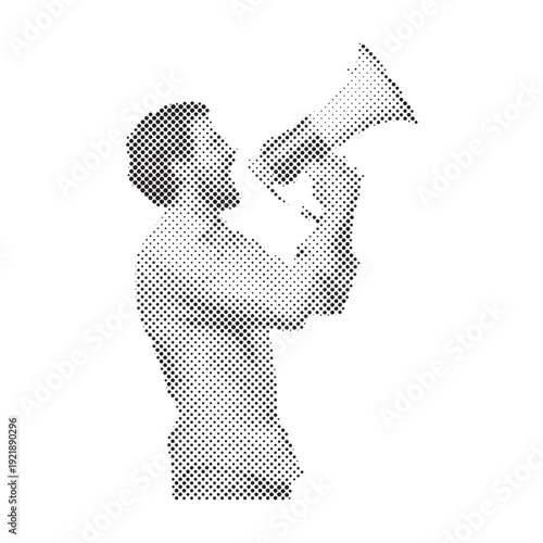 Man Screaming Loud With Halftone Art