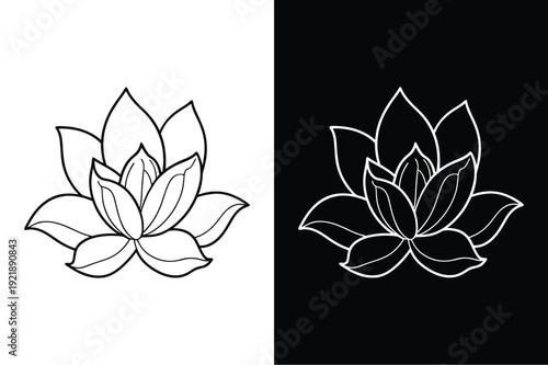 Magnolia flower vector icon graphic isolated sketch illustration on white background.
