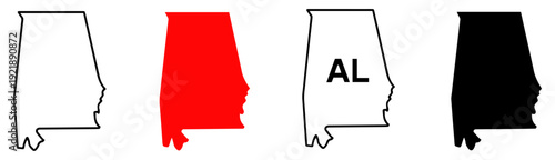 Foto alabama state map icon set